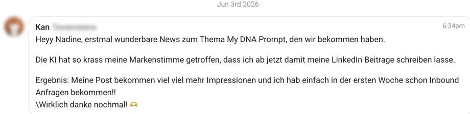 Kan: Inbound-Lead aus einem KI-geschriebenen Post