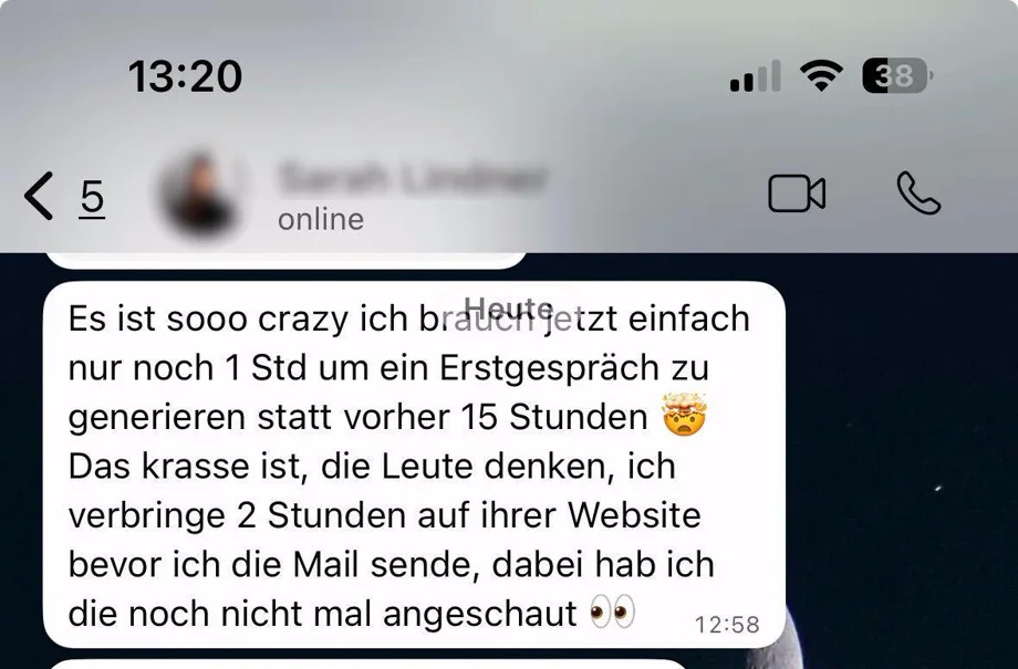 Sarah: 1 Stunde für die Mails statt 15